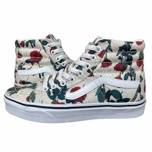 VANS Red Rose High Tops Size 6.5